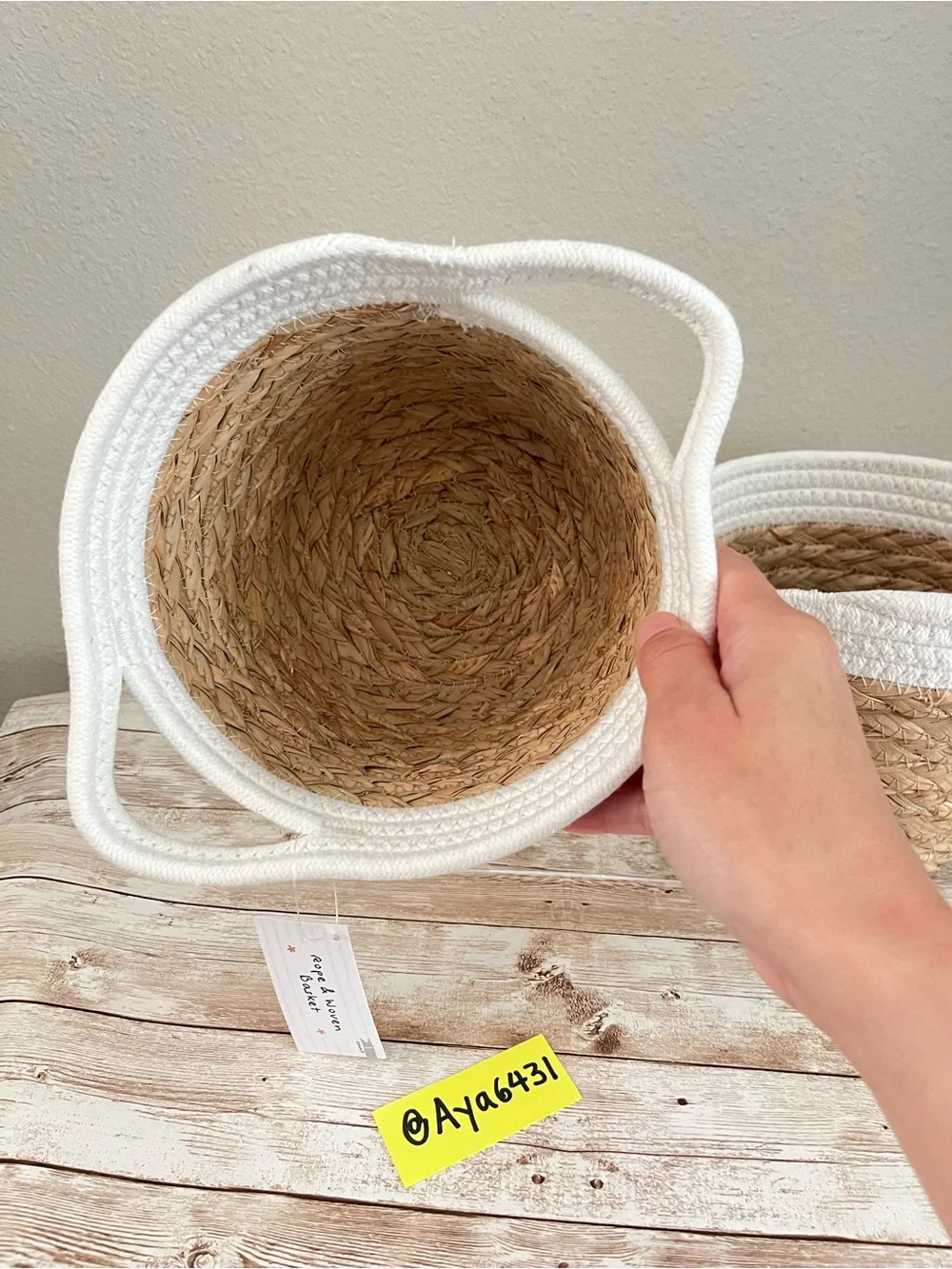 Target Bullseye Rope and Woven Basket Tall Set of 2🌸